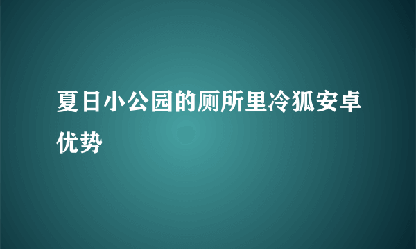 夏日小公园的厕所里冷狐安卓优势