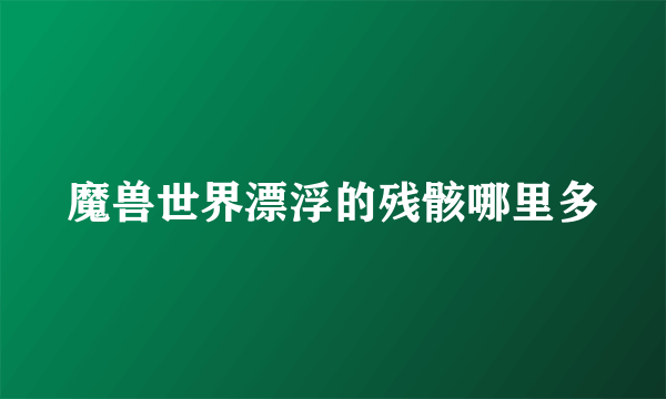 魔兽世界漂浮的残骸哪里多