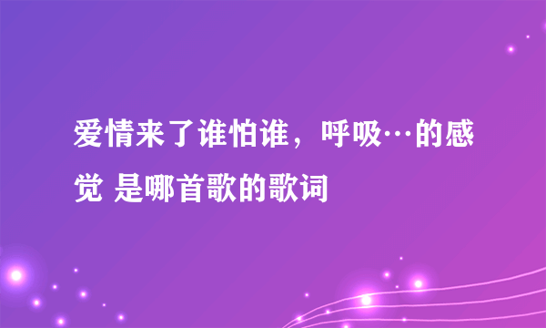 爱情来了谁怕谁，呼吸…的感觉 是哪首歌的歌词