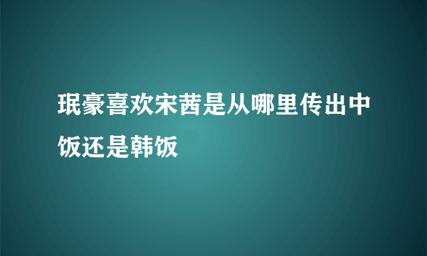 珉豪喜欢宋茜是从哪里传出中饭还是韩饭