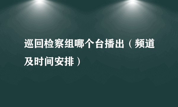 巡回检察组哪个台播出（频道及时间安排）