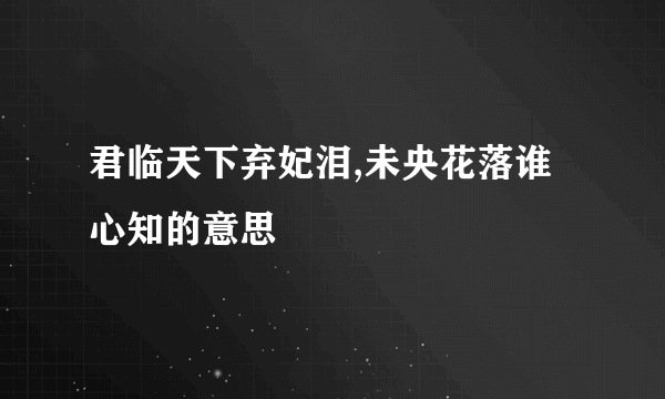 君临天下弃妃泪,未央花落谁心知的意思
