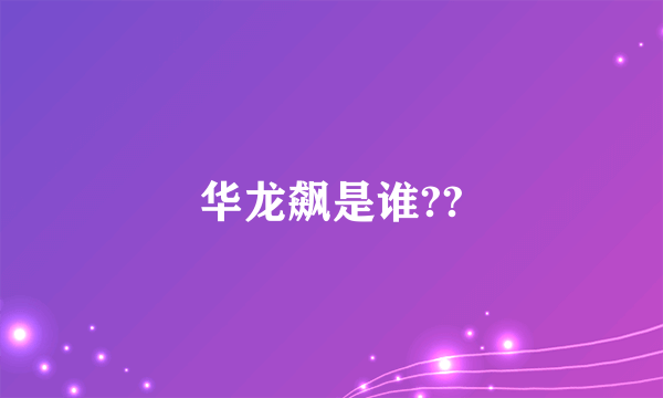 华龙飙是谁??