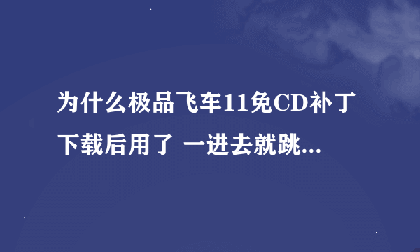 为什么极品飞车11免CD补丁下载后用了 一进去就跳出来？请各位帮帮忙，求求你们了！我真的很想玩！！！！！
