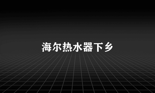 海尔热水器下乡