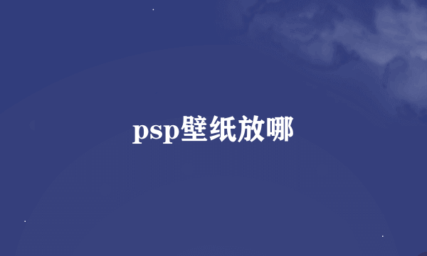 psp壁纸放哪