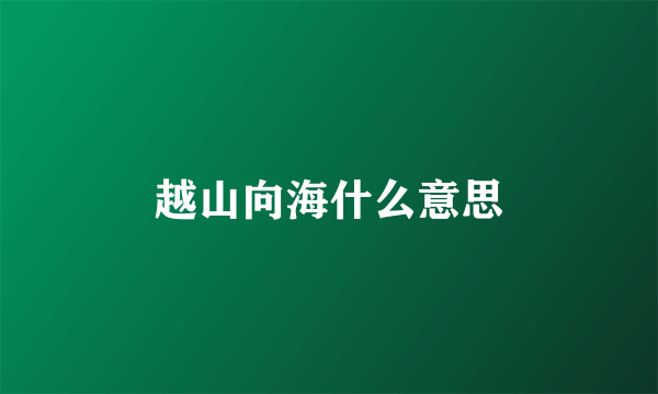 越山向海什么意思
