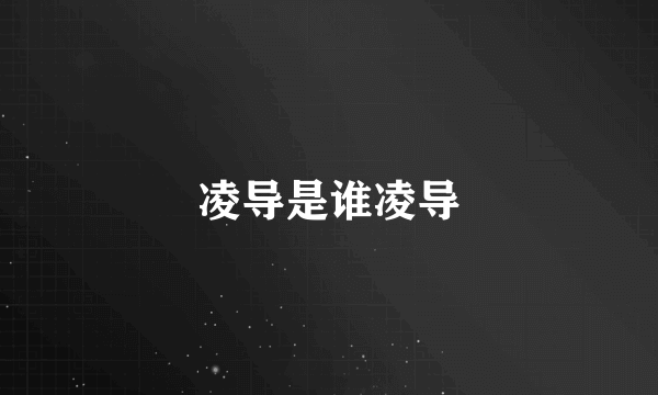 凌导是谁凌导