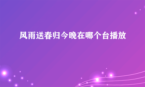 风雨送春归今晚在哪个台播放