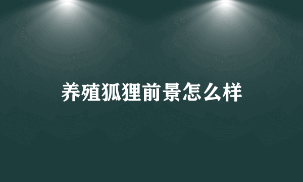 养殖狐狸前景怎么样