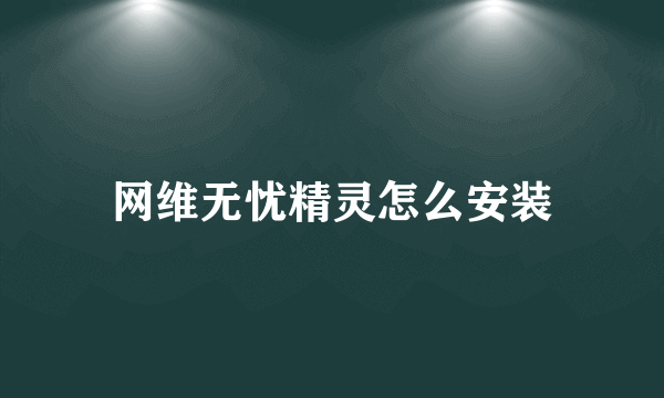 网维无忧精灵怎么安装