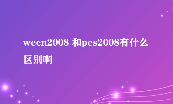 wecn2008 和pes2008有什么区别啊