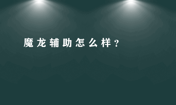 魔 龙 辅 助 怎 么 样 ？