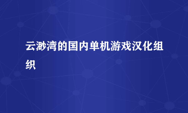 云渺湾的国内单机游戏汉化组织