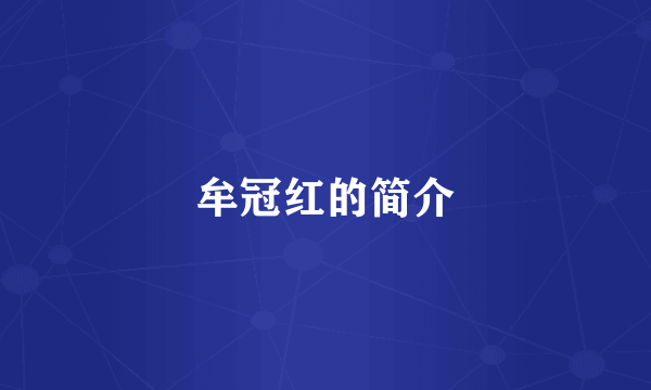 牟冠红的简介