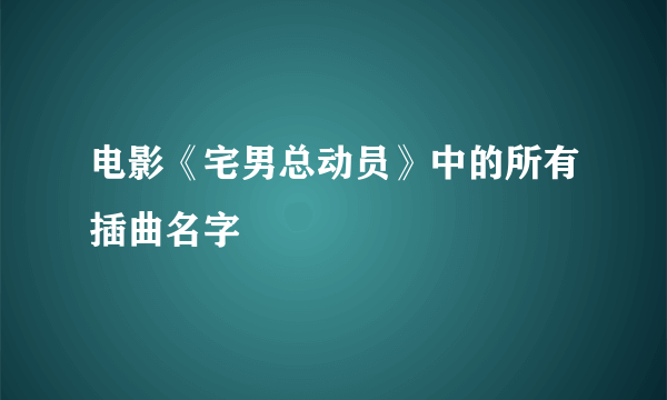 电影《宅男总动员》中的所有插曲名字