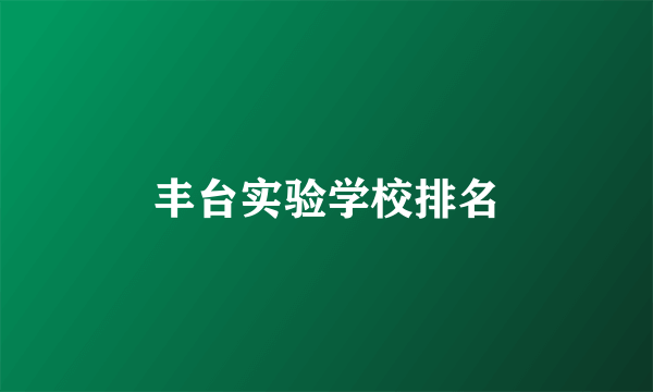 丰台实验学校排名