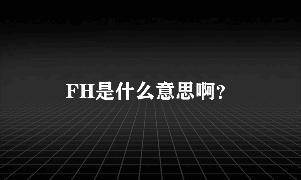 FH是什么意思啊？