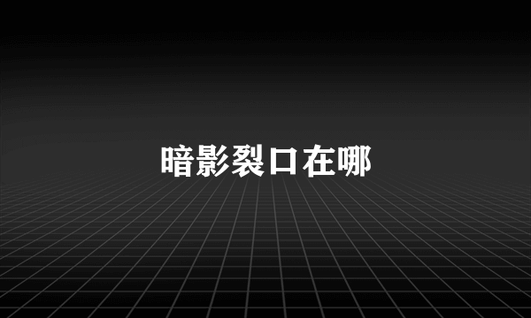 暗影裂口在哪