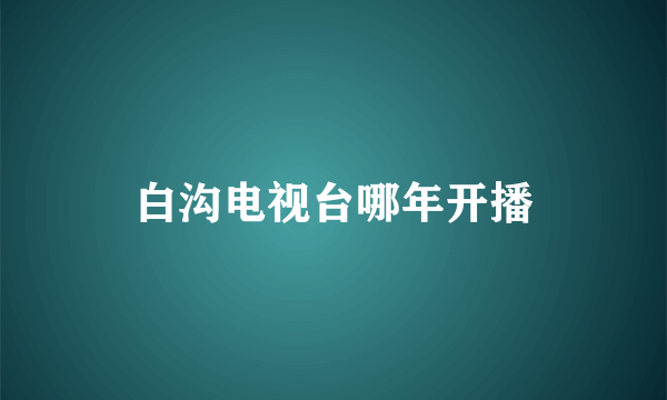 白沟电视台哪年开播