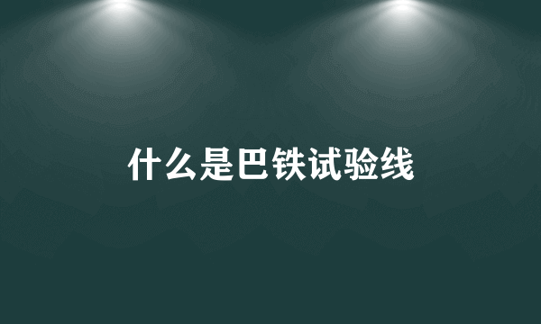 什么是巴铁试验线
