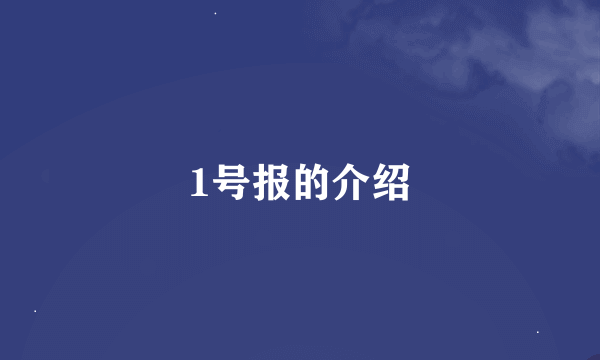 1号报的介绍