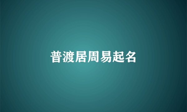 普渡居周易起名
