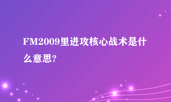 FM2009里进攻核心战术是什么意思?