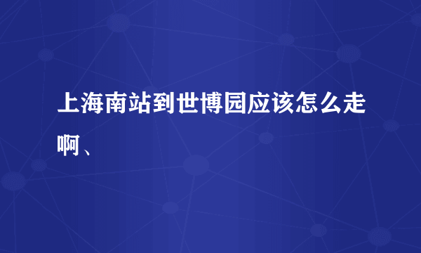 上海南站到世博园应该怎么走啊、