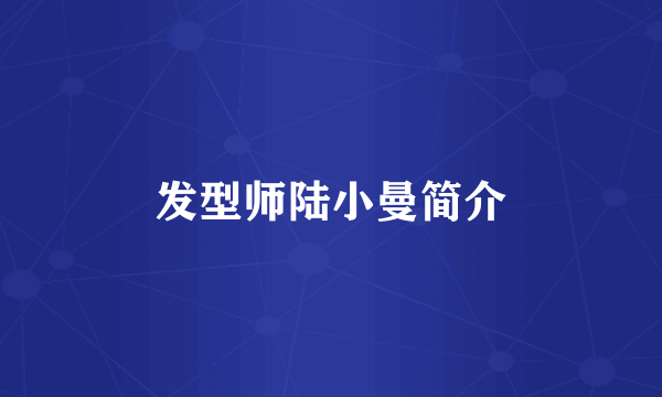 发型师陆小曼简介