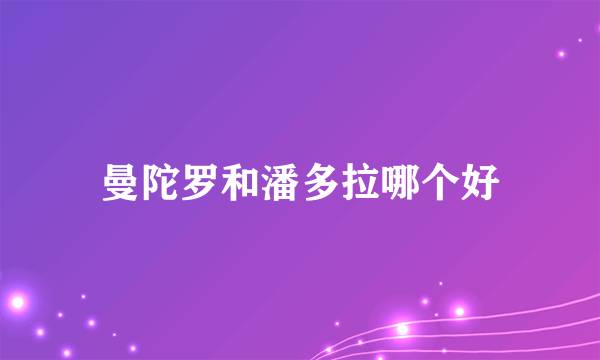 曼陀罗和潘多拉哪个好