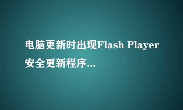 电脑更新时出现Flash Player安全更新程序(KB923789 )，无法进行更新．