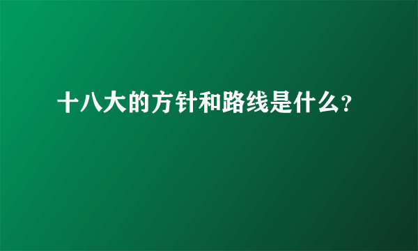 十八大的方针和路线是什么？