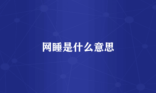 网睡是什么意思