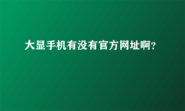 大显手机有没有官方网址啊？