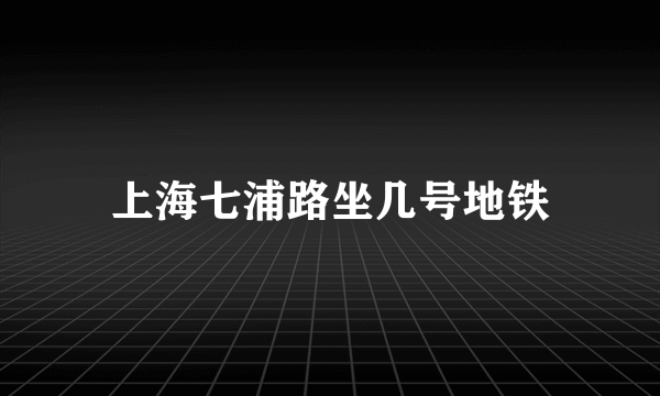 上海七浦路坐几号地铁