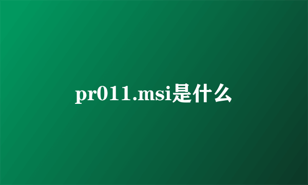 pr011.msi是什么