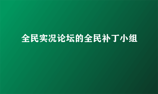 全民实况论坛的全民补丁小组
