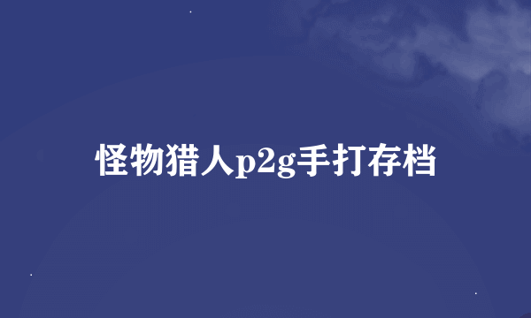怪物猎人p2g手打存档