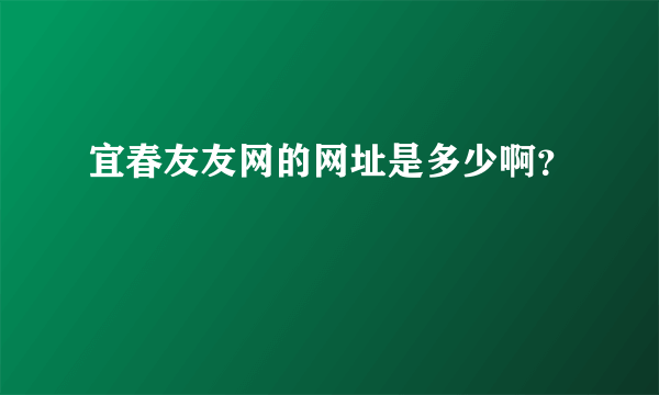 宜春友友网的网址是多少啊？