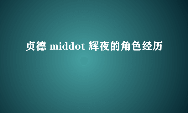 贞德 middot 辉夜的角色经历