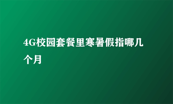4G校园套餐里寒暑假指哪几个月