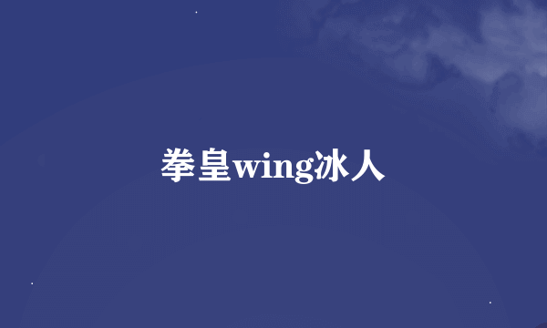 拳皇wing冰人