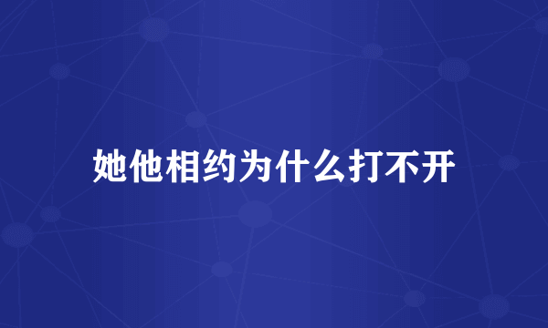 她他相约为什么打不开