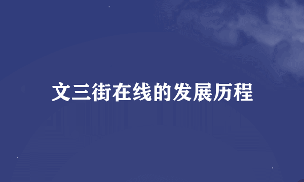 文三街在线的发展历程
