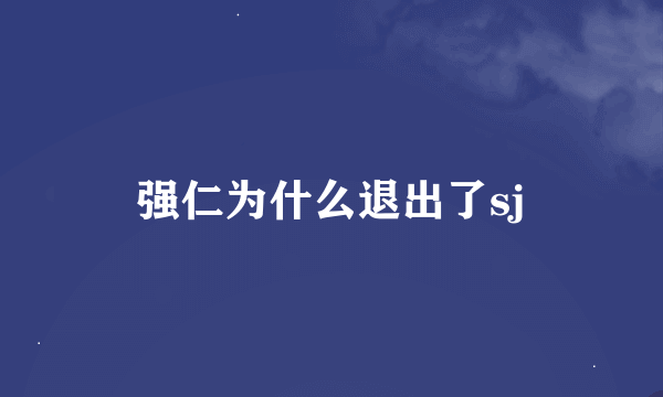 强仁为什么退出了sj