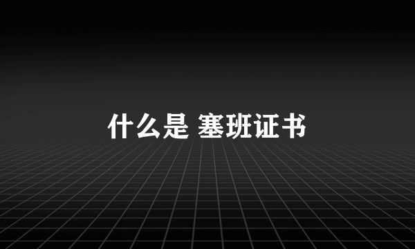什么是 塞班证书