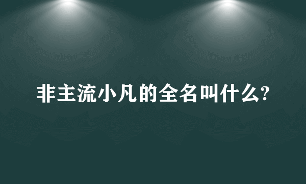 非主流小凡的全名叫什么?