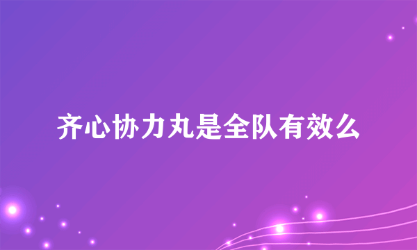 齐心协力丸是全队有效么