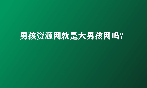 男孩资源网就是大男孩网吗?